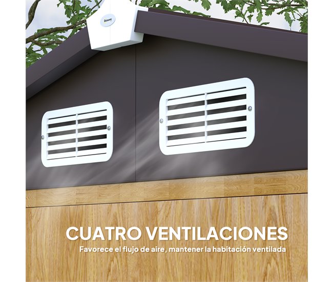 Abrigo de Jardim Aço Galvanizado Outsunny Castanho