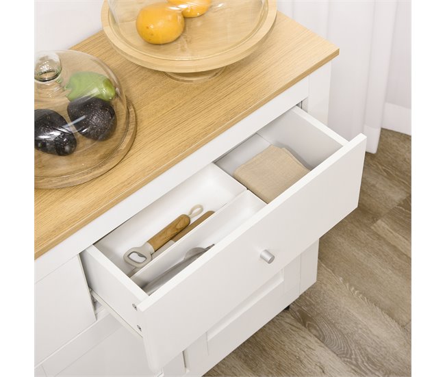 Aparador Melamina de Madeira HOMCOM, casa - cozinha 117 Branco