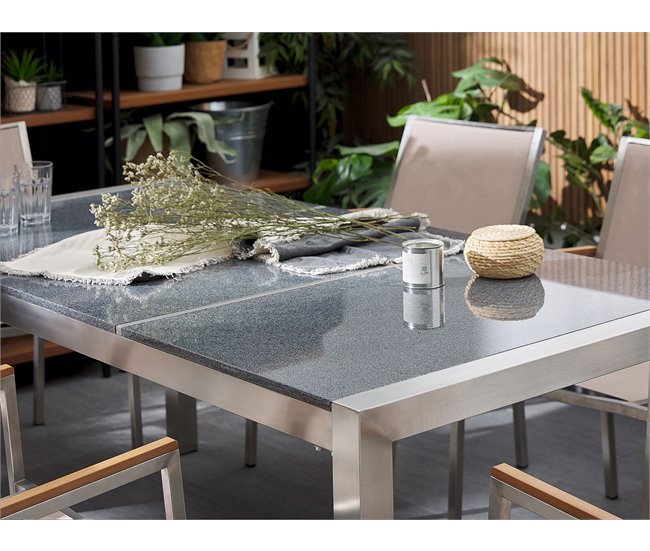 Beliani Mesa de refeição GROSSETO 90x180 Cinza Escuro