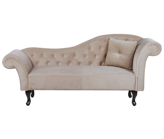 Beliani Chaise longue derecho Terciopelo LATTES Azul/ Verde