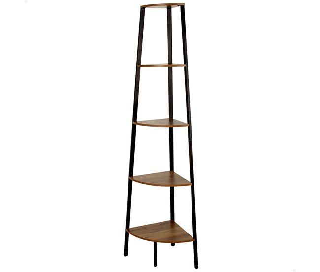 Max home estante fixa de madeira de canto com escada 5 prateleiras 35x35x135 cm