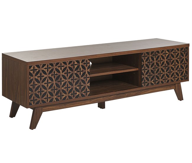 Beliani Mesa de TV PRESCOT 140 Castanho