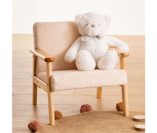 Poltrona de tecido infantil Basile, móveis para meninos e meninas Bege