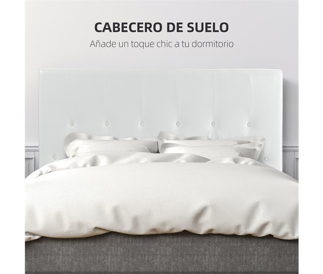 Cabeceira para Cama MDF, Linho e Espuma HOMCOM, casa - quarto Branco