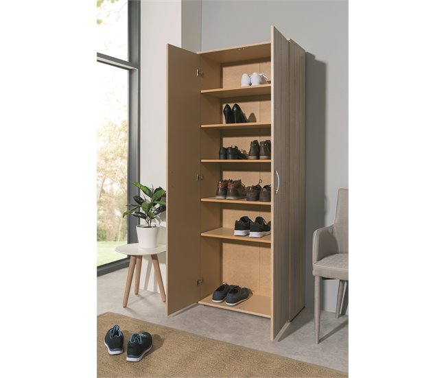 Sapateira com 2 portas e 5 prateleiras BIGGER Carvalho
