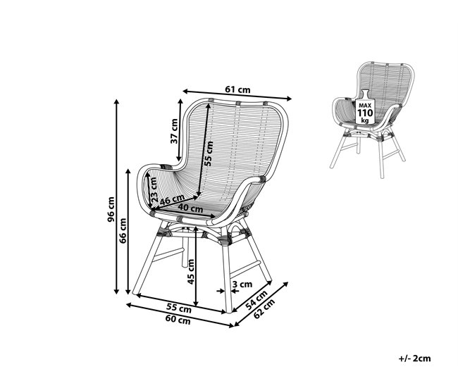 Beliani Silla de comedor TOGO Natural