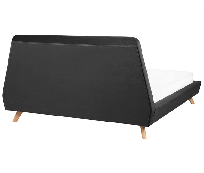 Beliani Cama com estrado Poliéster VIENNE 200x220 Cinza Escuro