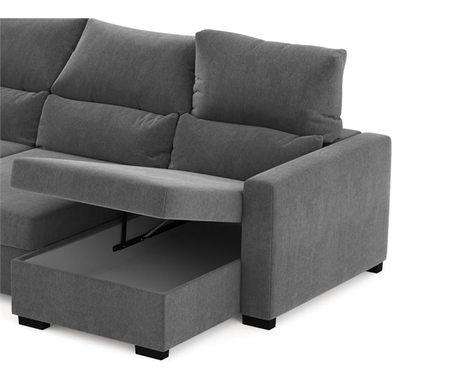 Chaise longue conversível em cama ARAM Cinza