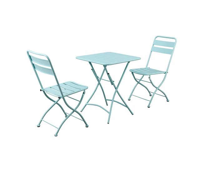 Conjunto de mesa e cadeiras dobráveis para exterior Mia Azul