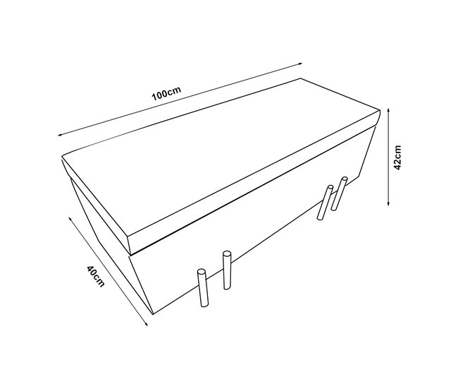 Arca de assento Dals veludo pernas metálicas [en.casa] 100x40 Castanho