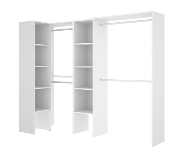 Guarda-roupa grande com efeito de madeira Branco