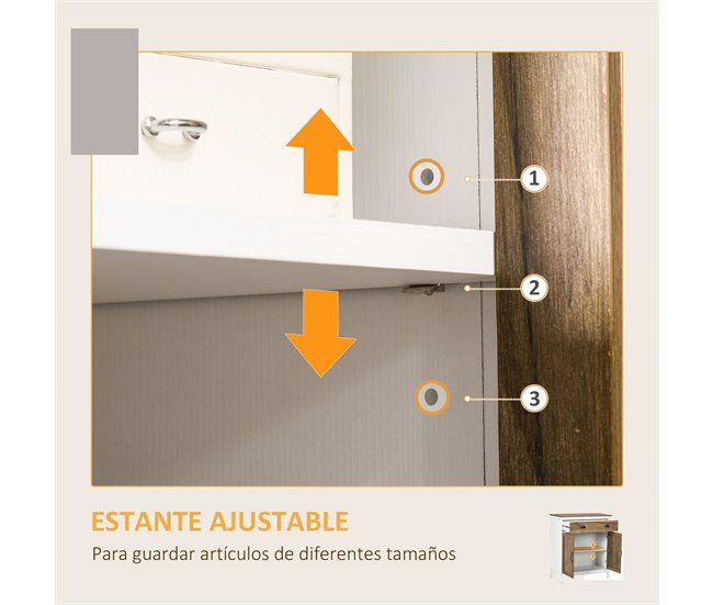 Aparador Melamina de Madeira HOMCOM 78 Cinza