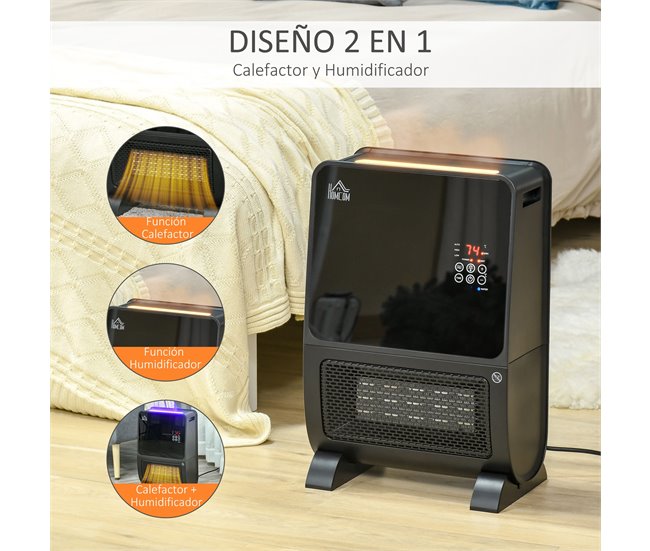 Aquecedor Elétrico HOMCOM 820-280V90 Preto