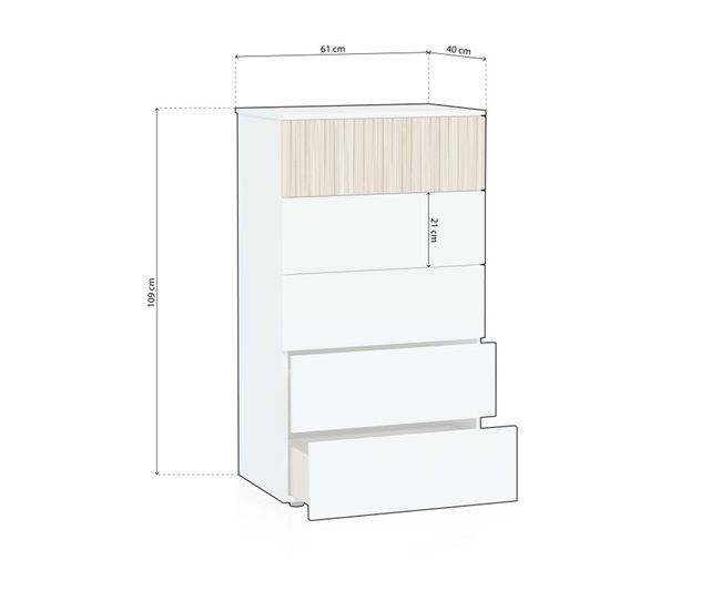 Cómoda Nitza Natural/ Branco