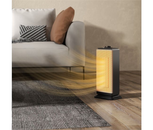 Aquecedor Elétrico ABS, PA HOMCOM Preto