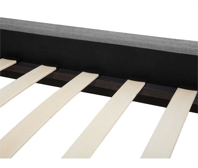 Beliani Cama com estrado Poliéster COLMAR 150x215 Cinza