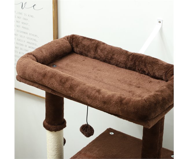 Arranhador para Gatos Melamina de Madeira e Sisal PawHut Castanho
