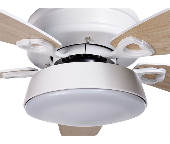 Beliani Lâmpada de teto com ventilador LOGAN Branco