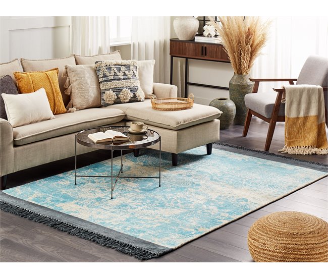 Beliani Pelos curtos AKARSU 160x230 Azul Claro
