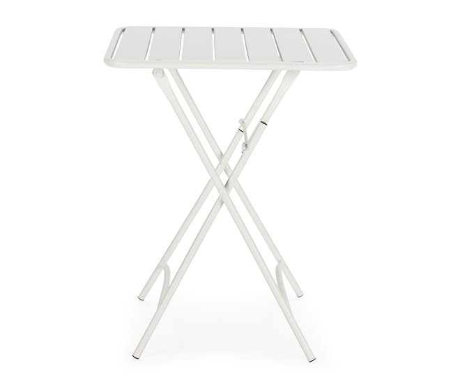 Mesa dobrável de metal Perla para jardim 60x60 Branco