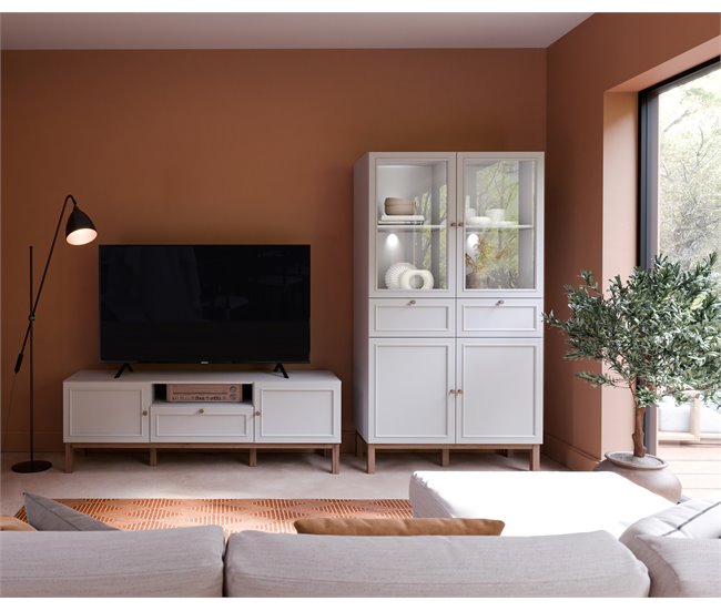 Móvel de TV 159,6cm cinza claro LISZT Cinza Claro