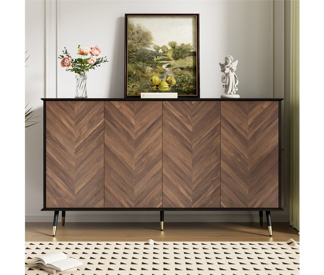 Aparadores Preto/ Madeira