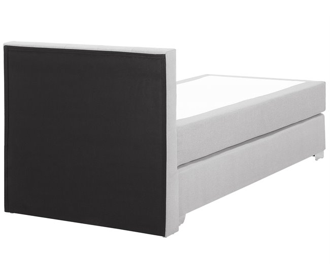 Beliani Cama continental Poliéster ADMIRAL 99x212 Cinza Claro