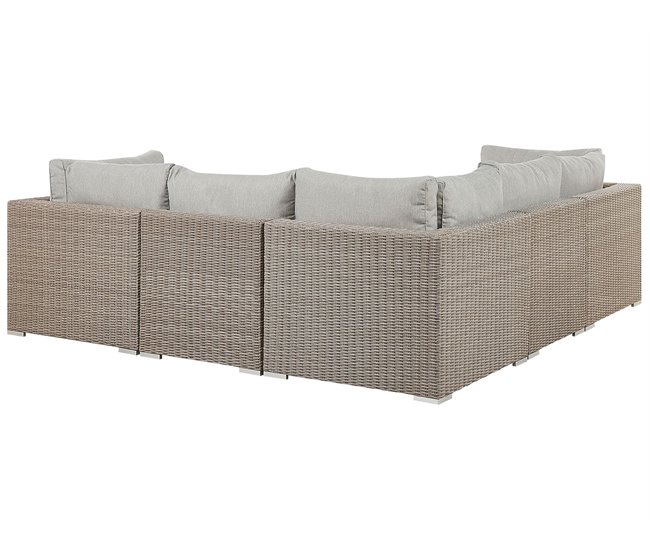 Beliani Conjunto lounge CONTARE Cinza Claro