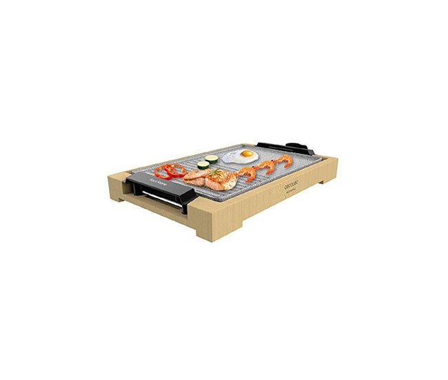 Tasty&Grill 2000 Bamboo MixStone Grelha eléctrica Cecotec Cinza