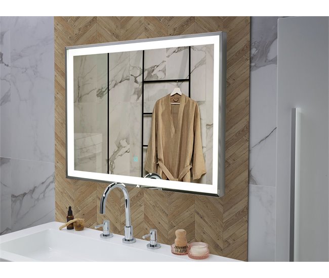 Beliani Espejo de baño ARGENS 80x4 Cinza