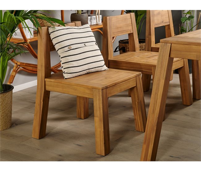 Beliani Conjunto de comedor LIVORNO Castanho