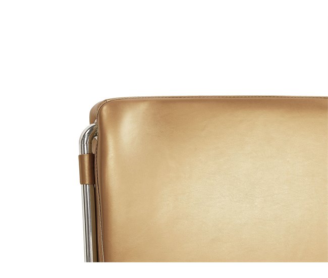 Beliani Cama de água Pele PARIS 175x228 Dourado