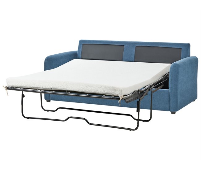 Beliani Sofá-cama Poliéster Azul
