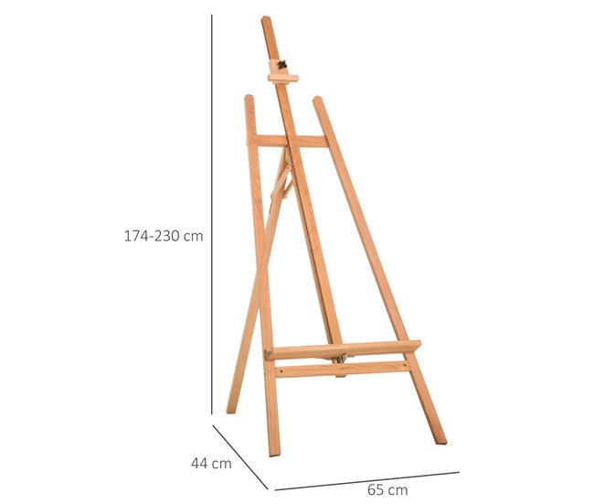 Cavalete de Pintura Madeira de Faia HOMCOM Castanho