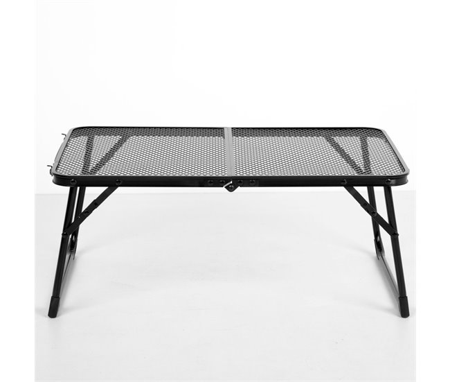 Aktive Mesa de acampamento dobrável pequena com mala preta ultraleve e antiqueda para churrascos Preto