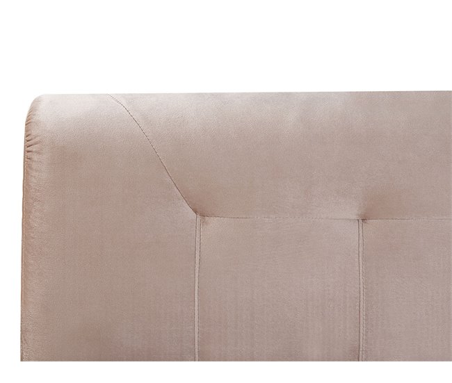Beliani Cama continental Veludo MARQUISE 191x213 Rosa Talco