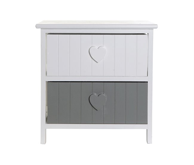 Gaveta de itens com 2 gavetas 40 Branco/cinza
