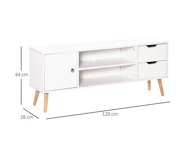 Armário de TV Particle Board HOMCOM 120 Branco