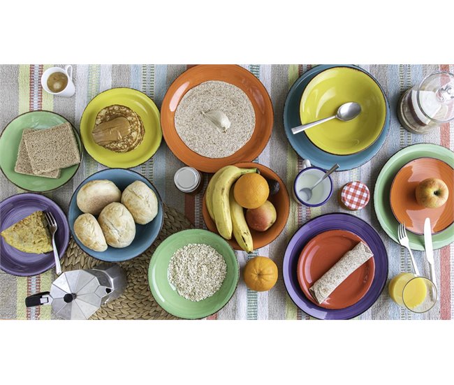 Conjunto de Loiça COLORS 18 peças grés multicolorido Multicor