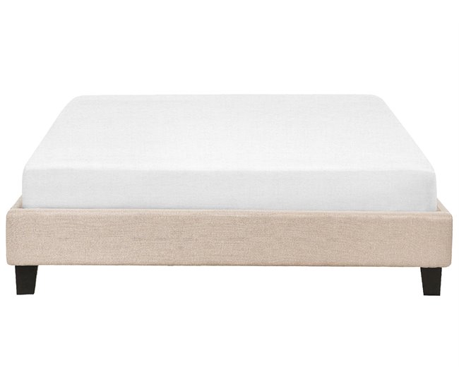 Beliani Cama com estrado Poliéster ROANNE 149x211 Bege