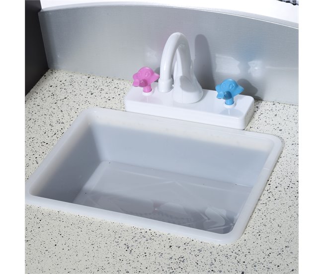 Cozinha Infantil de Madeira MDF e Madeira de Pinho HOMCOM Multicor