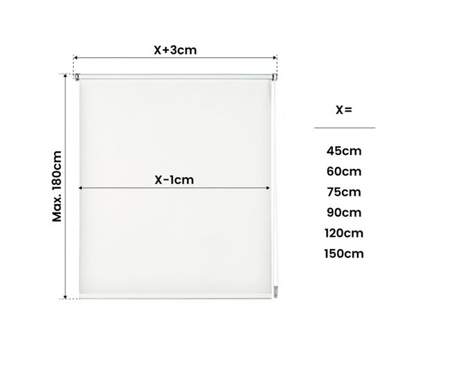 Estores Opaco EasyFix, estore de rolo instalação sem furar 