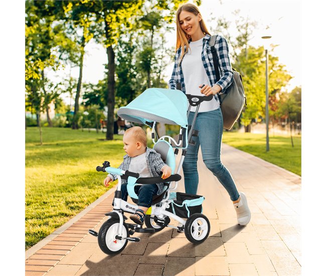 Triciclo Evolutivo para Bebés Metal e Plástico HOMCOM Verde