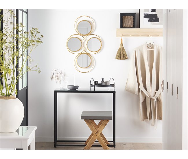 Beliani Espelho decorativo LESCAR Dourado