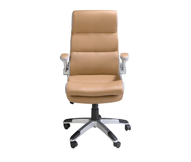 Cadeira giratória de escritório estofada com estofo em pele AlumÍnio