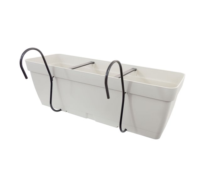 Jardineiro de 40 cm com suporte de fixação curva Branco