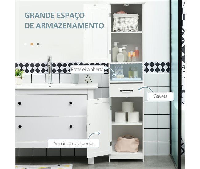 Coluna de Casa de Banho MDF Branco
