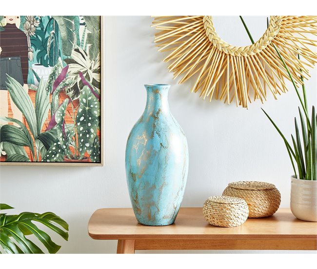 Beliani Jarro decorativo DIKAJA Turquesa