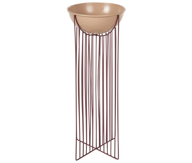 Beliani Conjunto de 2 vasos de plantas com pés FICARIA Rosa