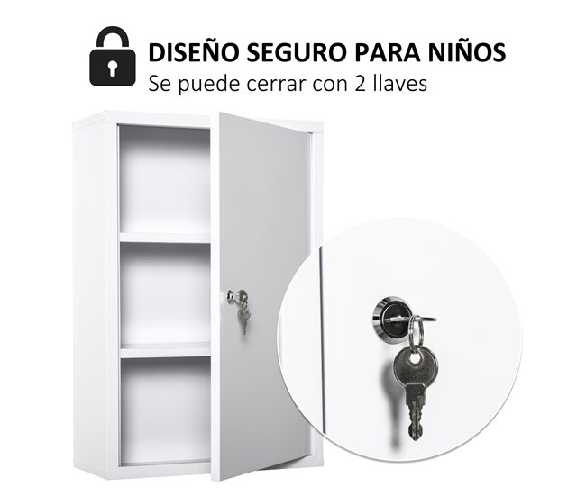 Armário de Farmácia Metal kleankin, casa - casa de banho Branco
